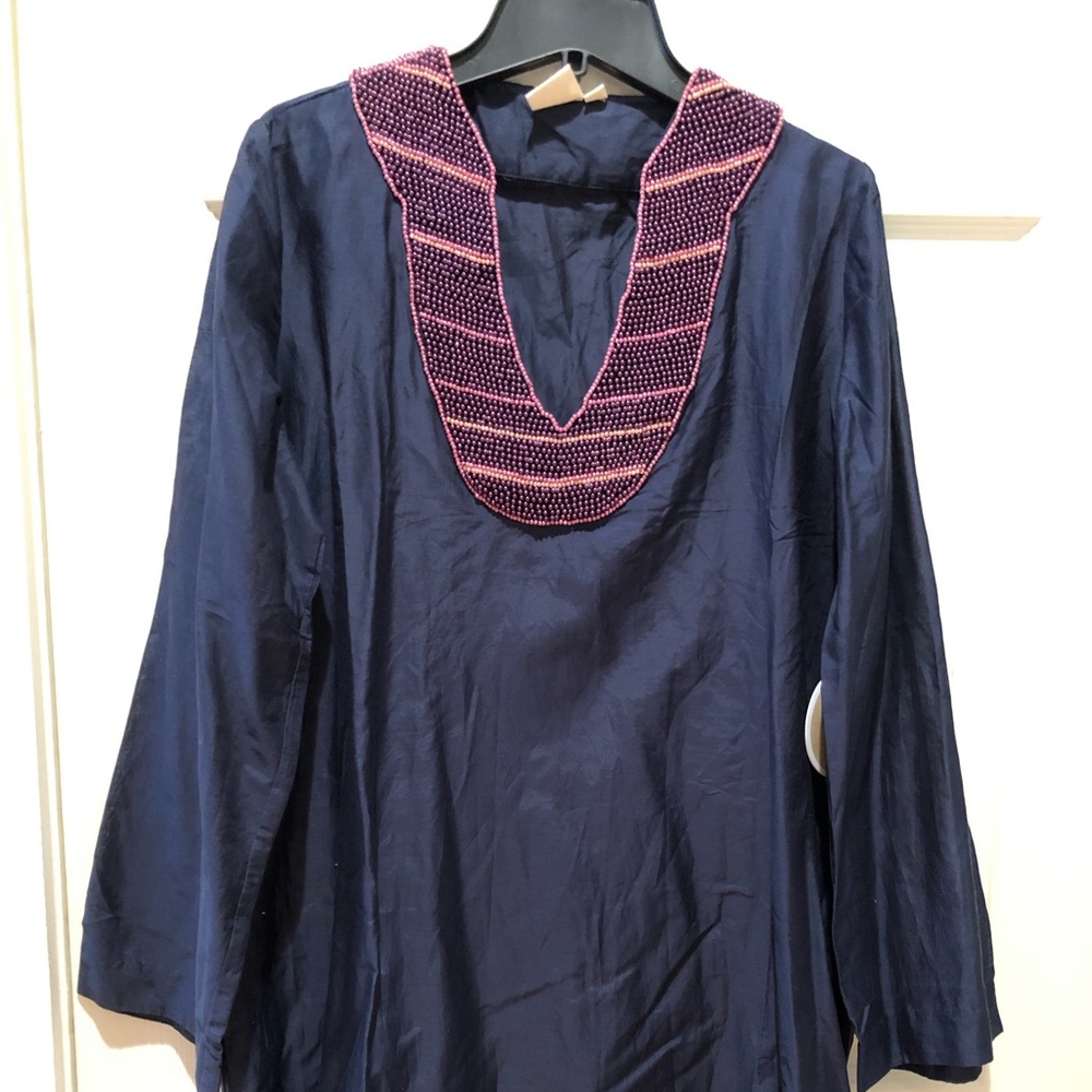 Egg beaded collar tunic